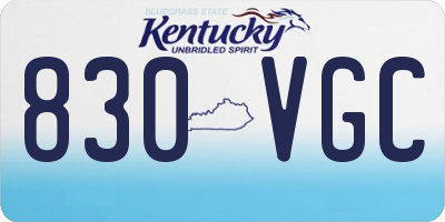 KY license plate 830VGC