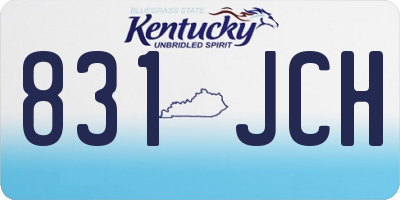 KY license plate 831JCH