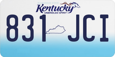 KY license plate 831JCI