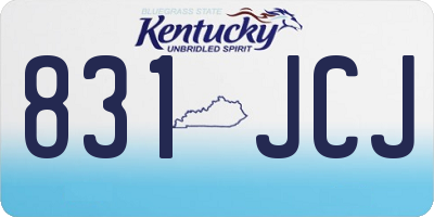 KY license plate 831JCJ