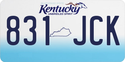 KY license plate 831JCK