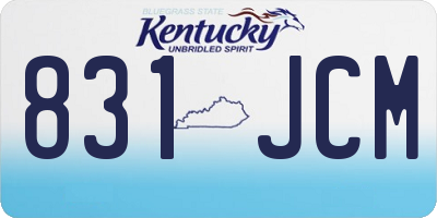 KY license plate 831JCM