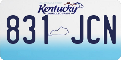 KY license plate 831JCN