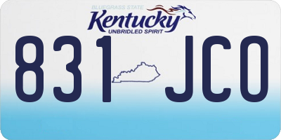 KY license plate 831JCO