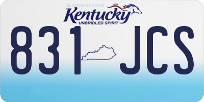 KY license plate 831JCS