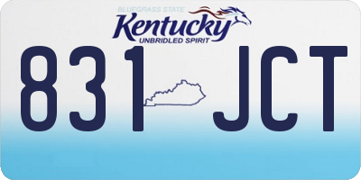 KY license plate 831JCT