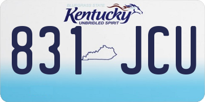 KY license plate 831JCU