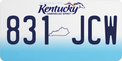 KY license plate 831JCW