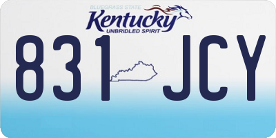 KY license plate 831JCY
