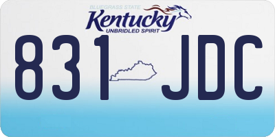 KY license plate 831JDC