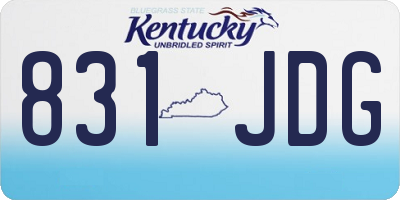 KY license plate 831JDG