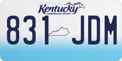 KY license plate 831JDM