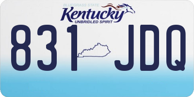KY license plate 831JDQ