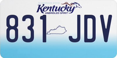 KY license plate 831JDV