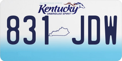 KY license plate 831JDW