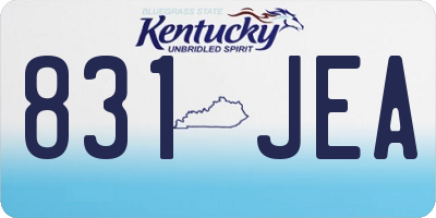 KY license plate 831JEA