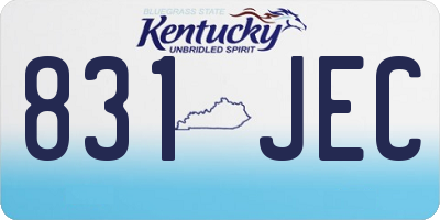 KY license plate 831JEC