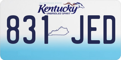 KY license plate 831JED
