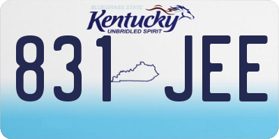 KY license plate 831JEE