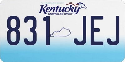 KY license plate 831JEJ