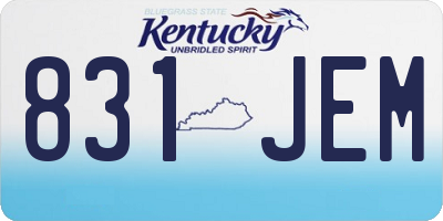 KY license plate 831JEM