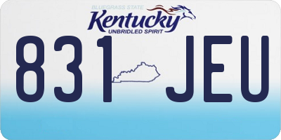 KY license plate 831JEU