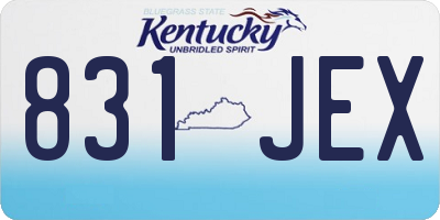 KY license plate 831JEX