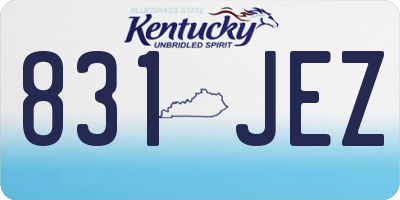 KY license plate 831JEZ