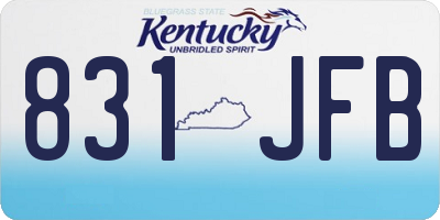 KY license plate 831JFB