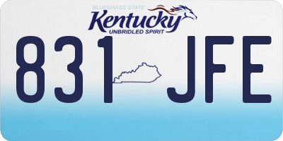 KY license plate 831JFE