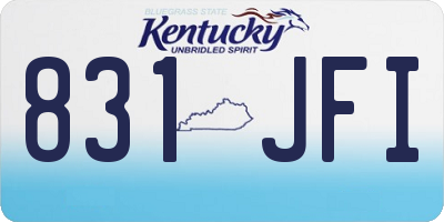 KY license plate 831JFI