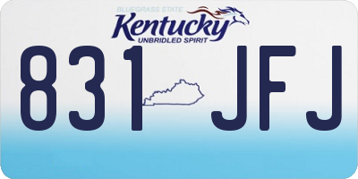 KY license plate 831JFJ