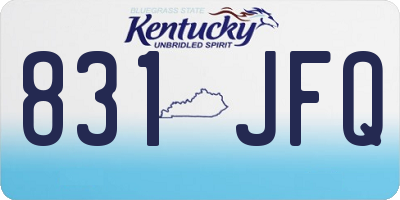 KY license plate 831JFQ