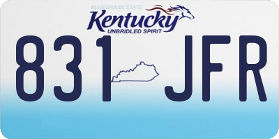 KY license plate 831JFR