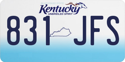 KY license plate 831JFS