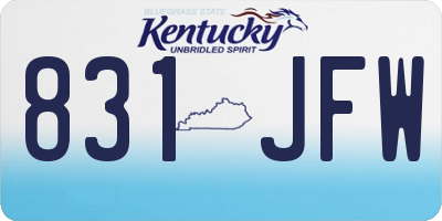 KY license plate 831JFW