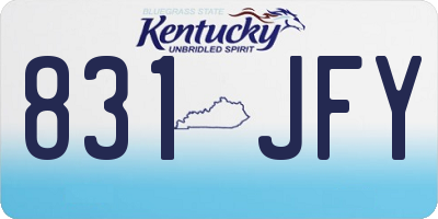 KY license plate 831JFY