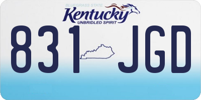 KY license plate 831JGD