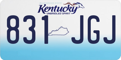 KY license plate 831JGJ
