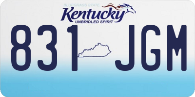 KY license plate 831JGM