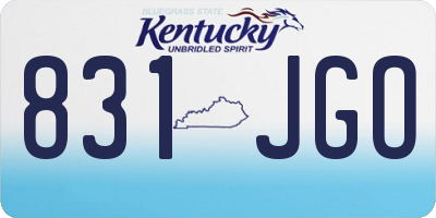 KY license plate 831JGO