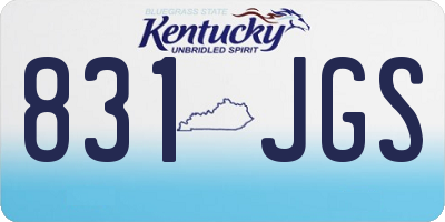 KY license plate 831JGS