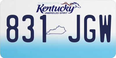 KY license plate 831JGW