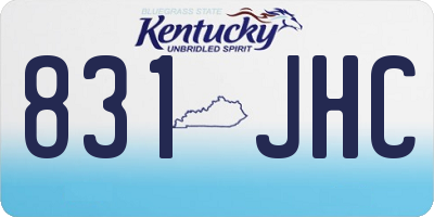 KY license plate 831JHC