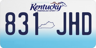 KY license plate 831JHD