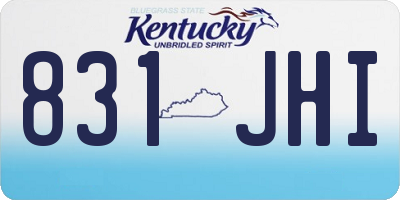 KY license plate 831JHI