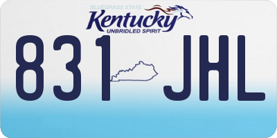 KY license plate 831JHL