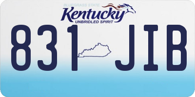 KY license plate 831JIB