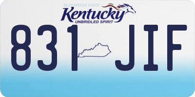 KY license plate 831JIF