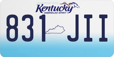 KY license plate 831JII